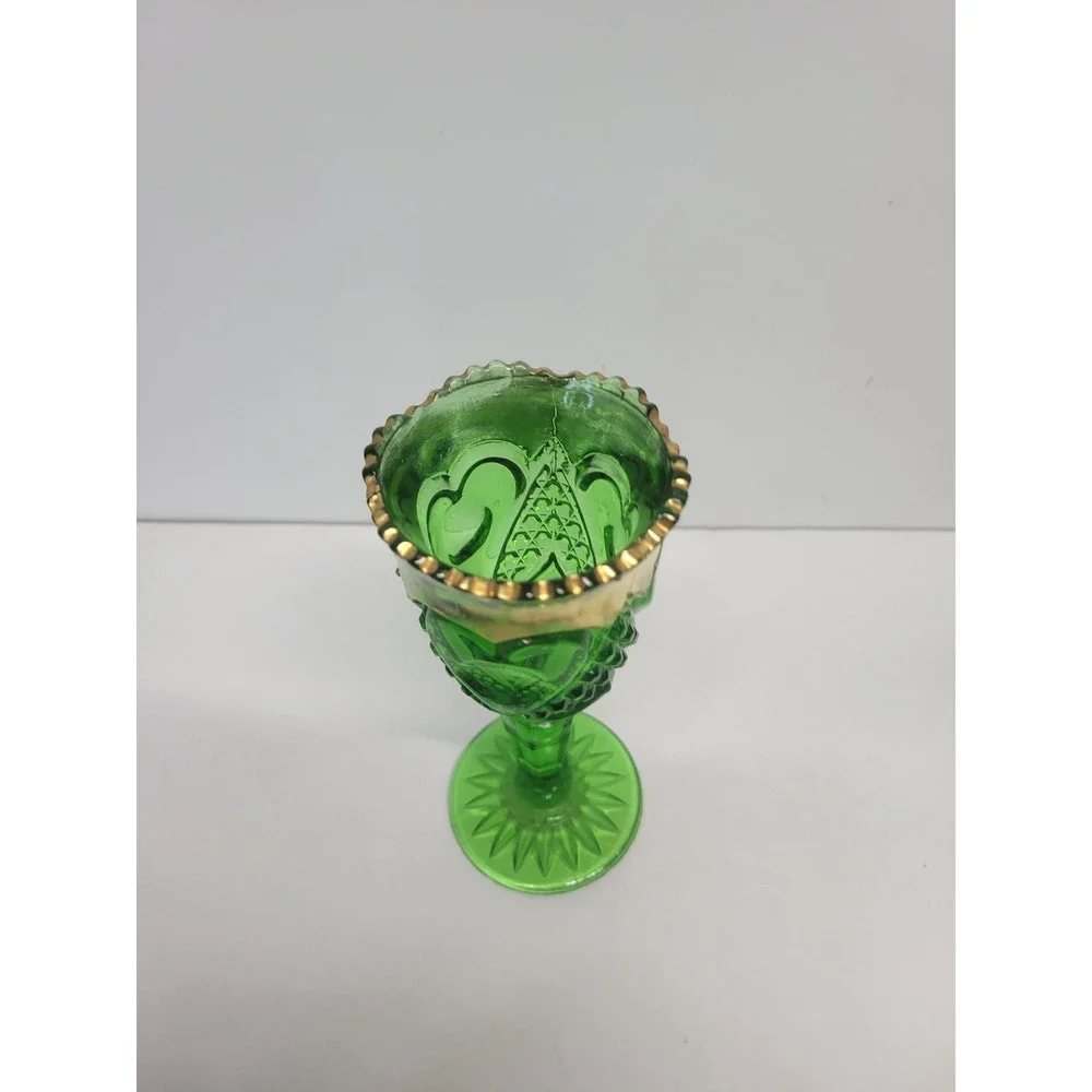 Antique Fair Memorabilia Souvenir Green Trumpet Vase 1907 Emerald Glass